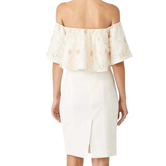 Slate & Willow Golden Iris Dress Cream Off Shoulder Size 16 - Picture 2 of 7